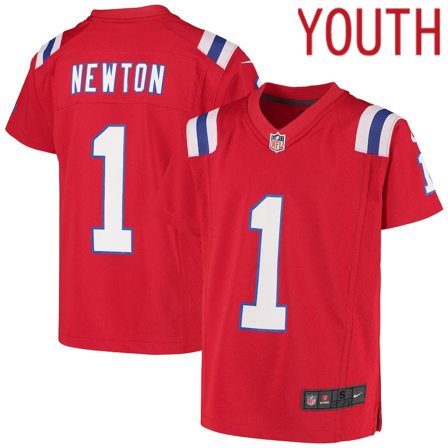 Youth New England Patriots #1 Cam Newton Nike Red Team Game NFL Jersey->youth nfl jersey->Youth Jersey